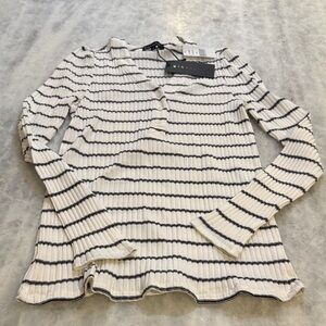 Striped Long Sleeve Ribbed Tee